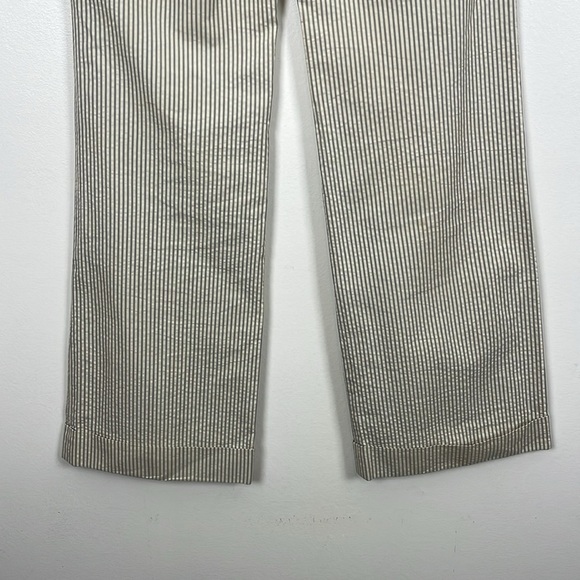 J Crew Womens 4 Strip Favorite Fit Wide Leg Cuff Hem 2 Back Pocket Trouser Pants - Picture 5 of 10